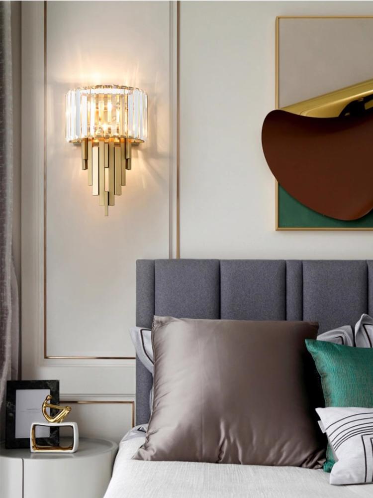 Nordic LED Luxury Metal Crystal Wall Lamp Creative Wall Sconce For Living room Hallway Bedside interior Decoration Wall Lighting