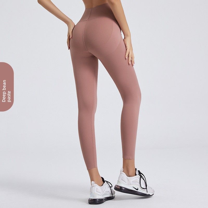 

Gray One-Piece Fit Abdomen Hip Raise Yoga Pants Deep bean paste M