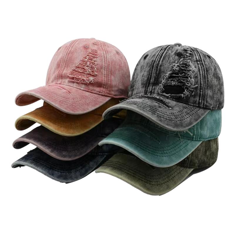 Unisex Four Seasons Sports Denim 6-Panel Adjustable Snapback Cap Warm Baseball Style Machine Embroidery Common Fabric  Washed чёрный