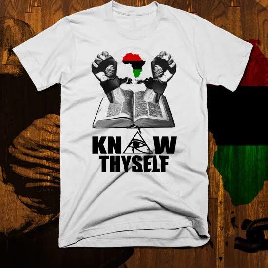 Stay Woke T-Shirt Melanated African Kemetic Pride Black History, Know Thyself XL