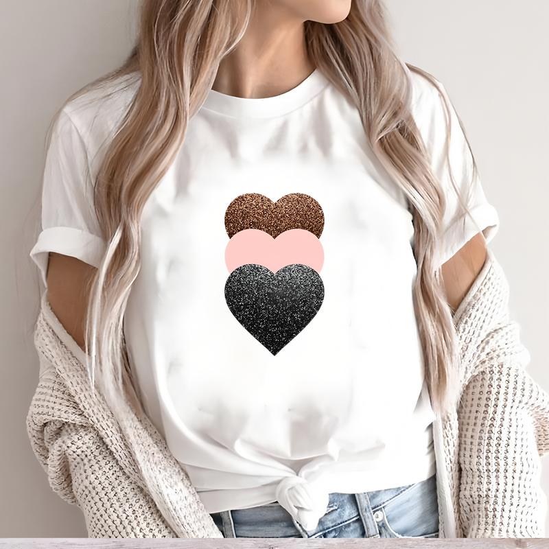 Women's T-shirt, Short-sleeve, Cute and Trendy, Perfect for Summer Daily Fashion Wear.
