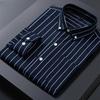 Men's Striped Shirts Formale Casual Printed Plaid Shirt Long Sleeve Slim Fit Botton Down Male Office Business Dress Shirt M-5XL