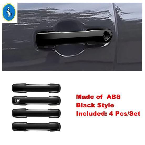 4PCS Carbon Fiber Car Styling Outside Car Door Pull Doorknob Handle Bowl Cover Trim ABS Accessories For Toyota Tacoma 2024 2025