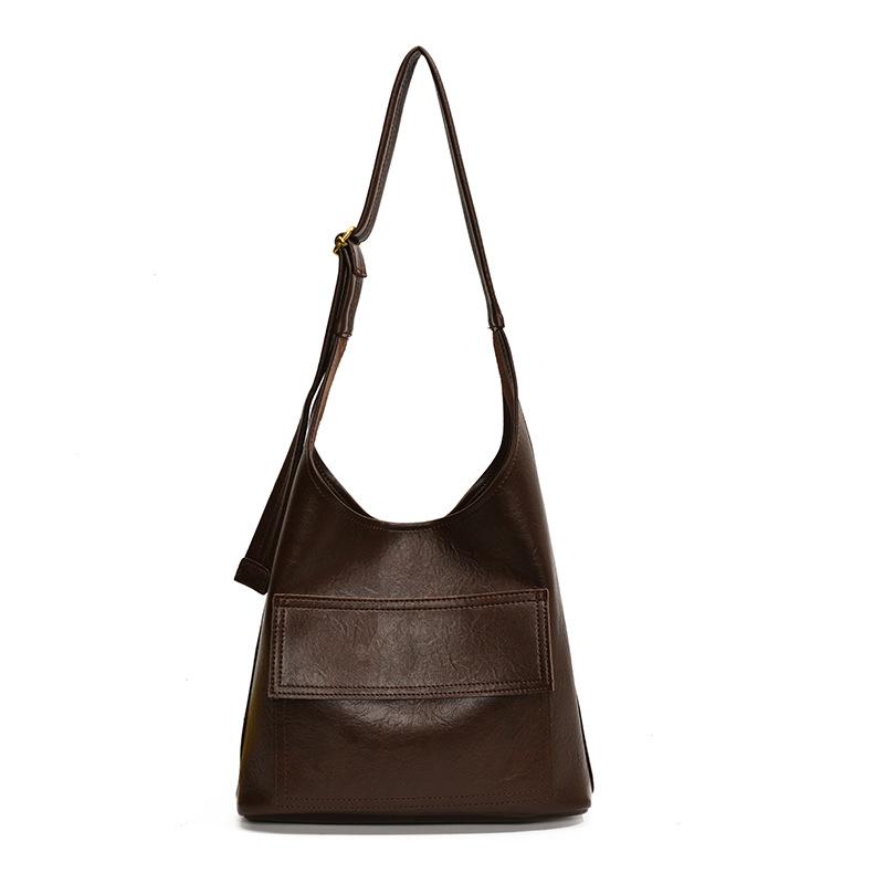 Tote Bag Women's 2025 New High-end Simple Commuter Underarm Bag Large-capacity Crossbody Shoulder Bucket Bag