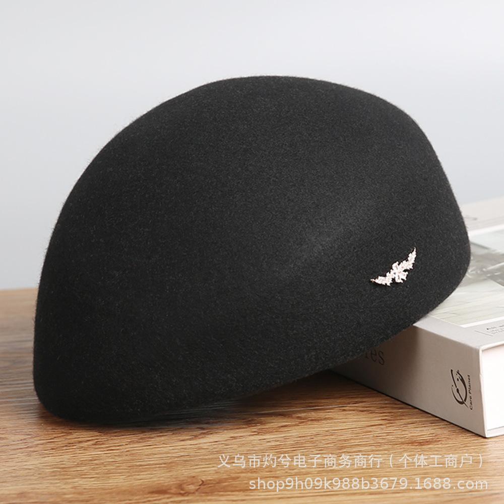 Autumn and Winter Wool Beret Children's Temperament Versatile Casual Literary Newsboy Hat Celebrity Elegant Simple Hat Tide