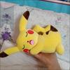 25cm Soft Pikachu Stuffed Toy Sleeping Lying Pose Electric Type Cuddly Plush Doll for Bedroom Ornament Fans Gift Collection