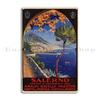 Salerno Italy Vintage Summer Travel Ad Aapshop Metal Plaque Poster Customized Wall Mural Funny Garage Designing Tin Sign Poster