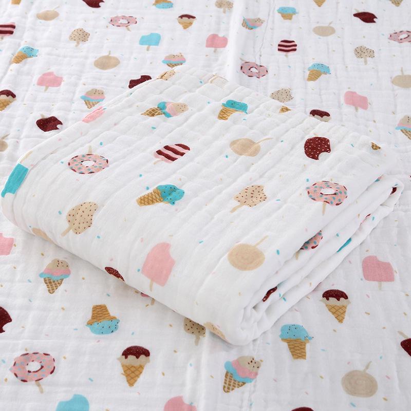 Pure Cotton Four-Layer Gauze Baby Bath Towel and Swaddle Blanket for Newborns