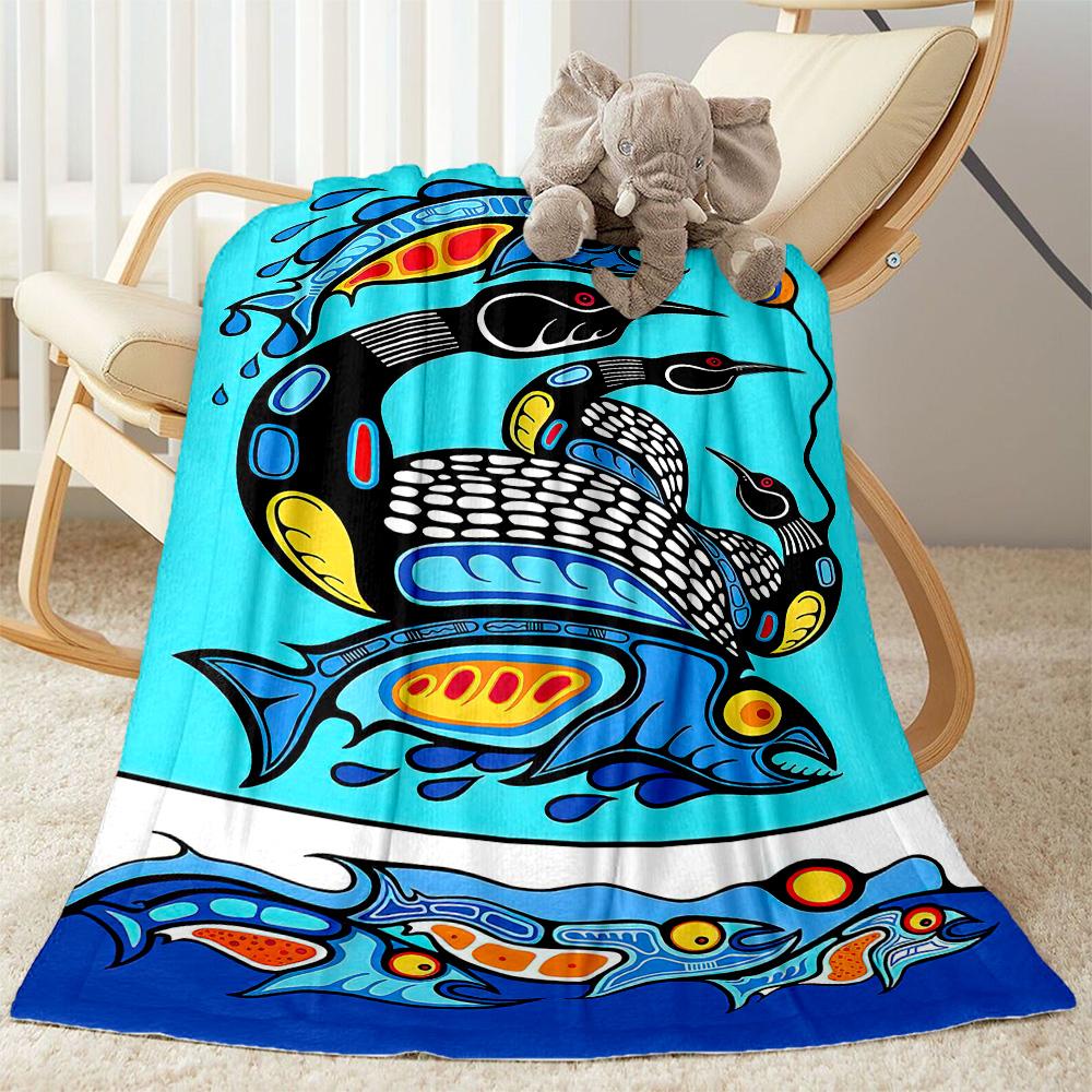 Fish Blanket Soft & Cozy Suitable for Seaside Office Couch for All Seasons Playful Design Ideal Gift for Friends Family Couples Picnic