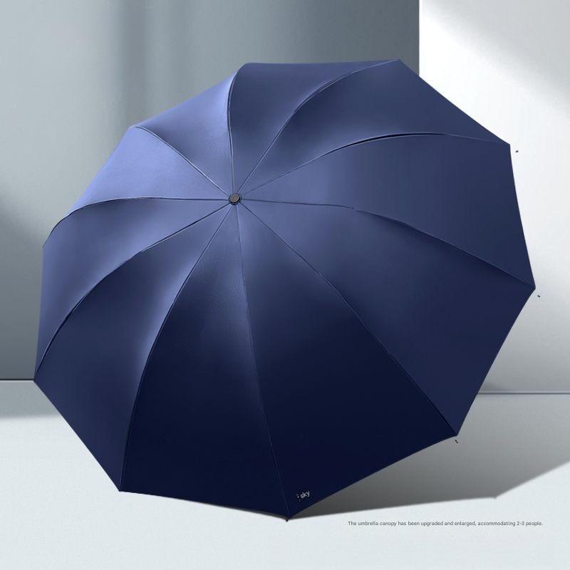 Fully Automatic Umbrella Thickened Reinforced Windproof Rainproof Portable Sun Protection Car-mounted Tri-fold Umbrella