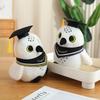 22Cm Congratulations Graduation White Owl Plush Toy Stuffed Doctor Bachelor Cartoon Animal Mascot Souvenir Classmate Gift
