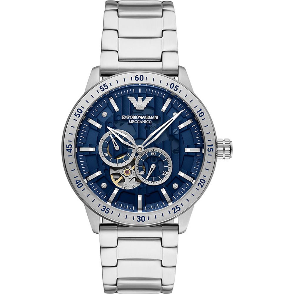 Emporio Armani Mario Blue Dial Silver Metal Men s Automatic Watch AR60052 синий