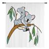 Tecknad Koala Lyxiga Tyll Gardiner Modernt Vardagsrum Kök Chiffong Gardin Sovrum Skir Valance Gardin