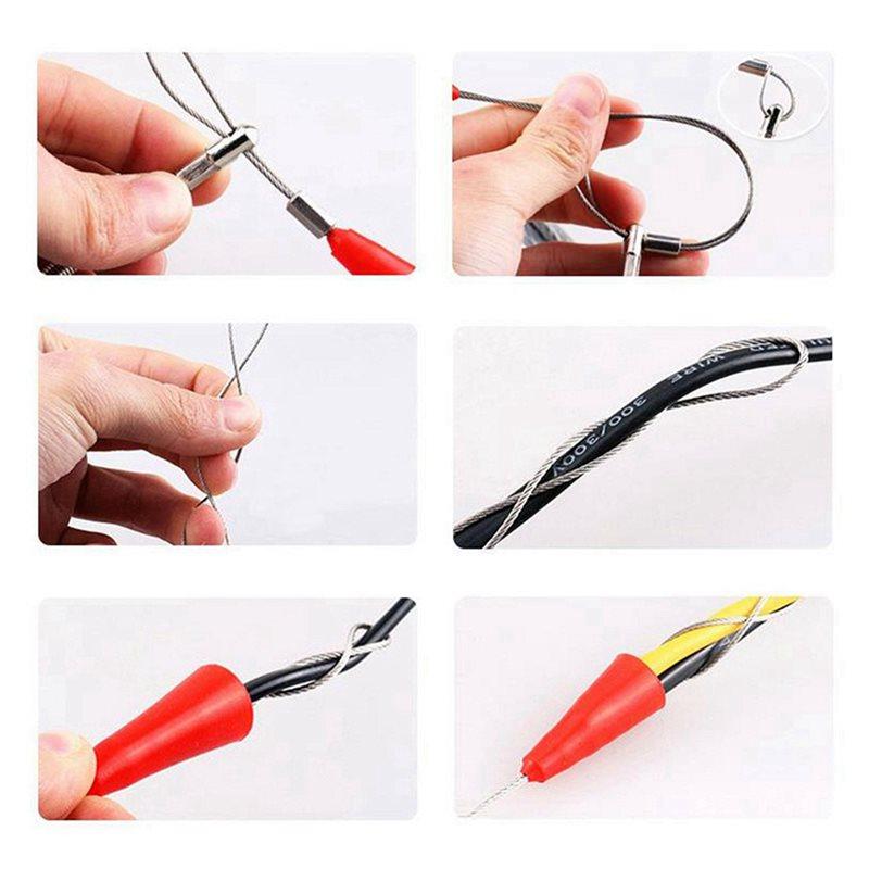2X Electrical Threader Lead Tool 25M Cable Wire Guide Three-Strand Wall Threader Cable Stringer With Two Tighteners