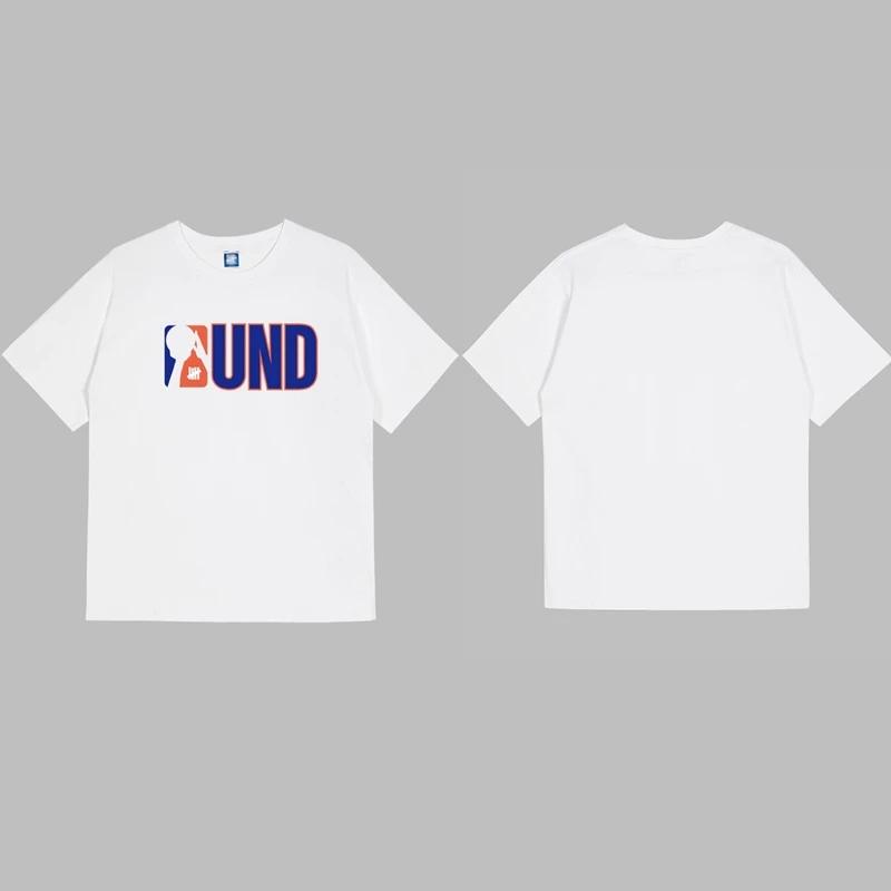 Trendy Brand Unbeaten Five Bar New Loose Short Sleeved Pure Cotton American High Street Round Neck Couple T-shirt Men's Ins
