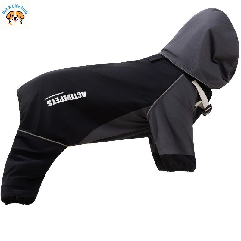 All-Inclusive Waterproof Dog Raincoat For Large Dogs, 4-Legs Full Body Pet Rain Jacket For Golden Retriever Border Collie