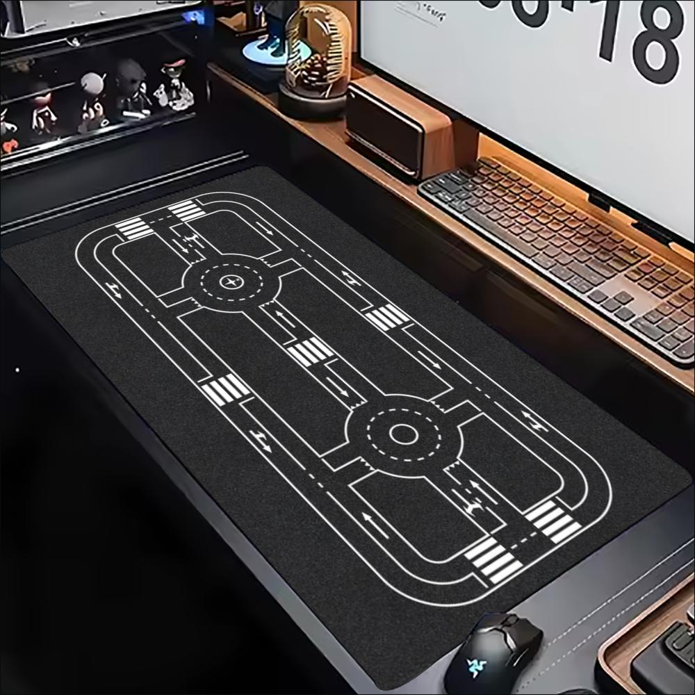 Circuit Tech Line Art Large Game Playmat Non Slip Rubber Desk Mat For Card Board Game Keyboard Mouse Smooth Desktop Surface