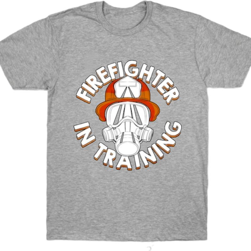 Adult Teenagers Crew Neck Tshirt Graphic Firefighter In Training Helmet Mask Design Trendy For Him Tee Shirt Oversized Tshirt