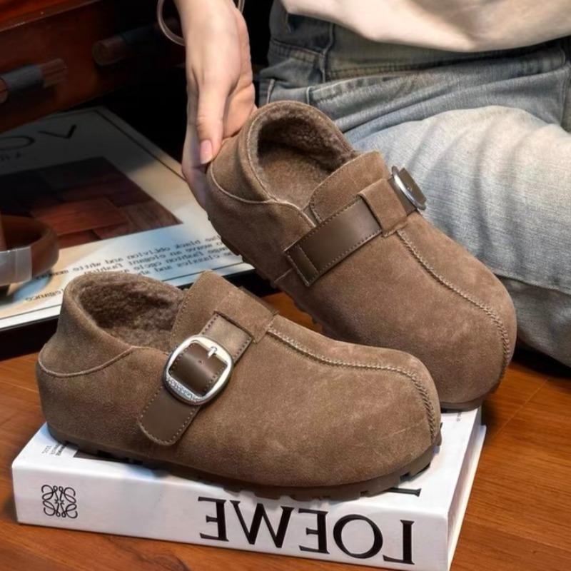 Mode Ballerinas Damen Plüsch Slipper Schuhe 2025 Wintermode Kurze Stiefel Lässige Schnalle Sneaker Neue Trends Klassische Zapatillas De Mujer