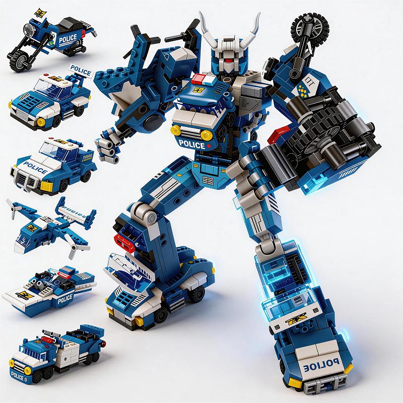 LEGO-Compatible Transformable Mecha Building Blocks: Educational Engineering Robot Toy for Kids