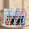 1PC Abstract Number Sixty Seven Art 750ml Color Plastic Sports Water Bottle Leakproof Flip Straw Lid Suitable for Sports Office Home Use