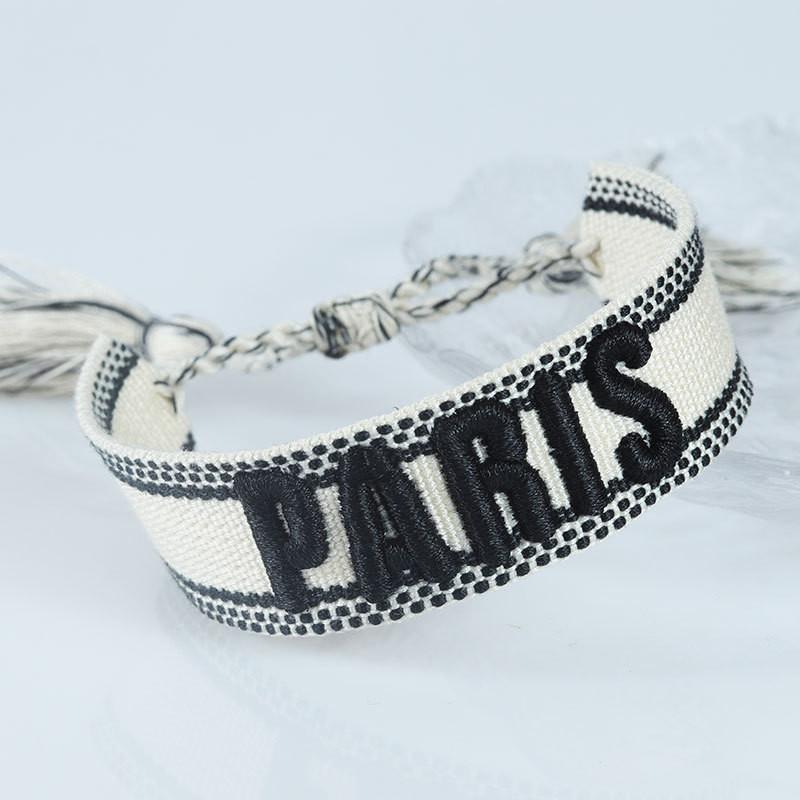 Sports Meeting Paris Couple Webbing Bracelet Embroidery Multicolour Pattern