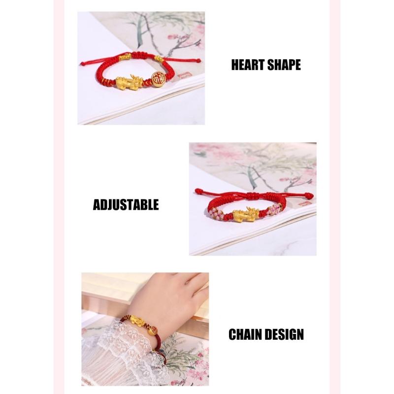 Fashionable Braided Hand Rope Bracelet with Dragon Charm for Men and Women Gifts for New Year and Anniversary