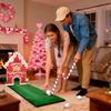 Gingerbread House Golf Toy Set Valentine's Day Putting Game with Heart-Themed Clubs And Balls Festive Golf Gift for Couples Indoor Outdoor Fun