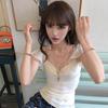 Summer fashion design sense V-neck small flying sleeve T-shirt women's Korean pure desire style slim foreign style small top ins