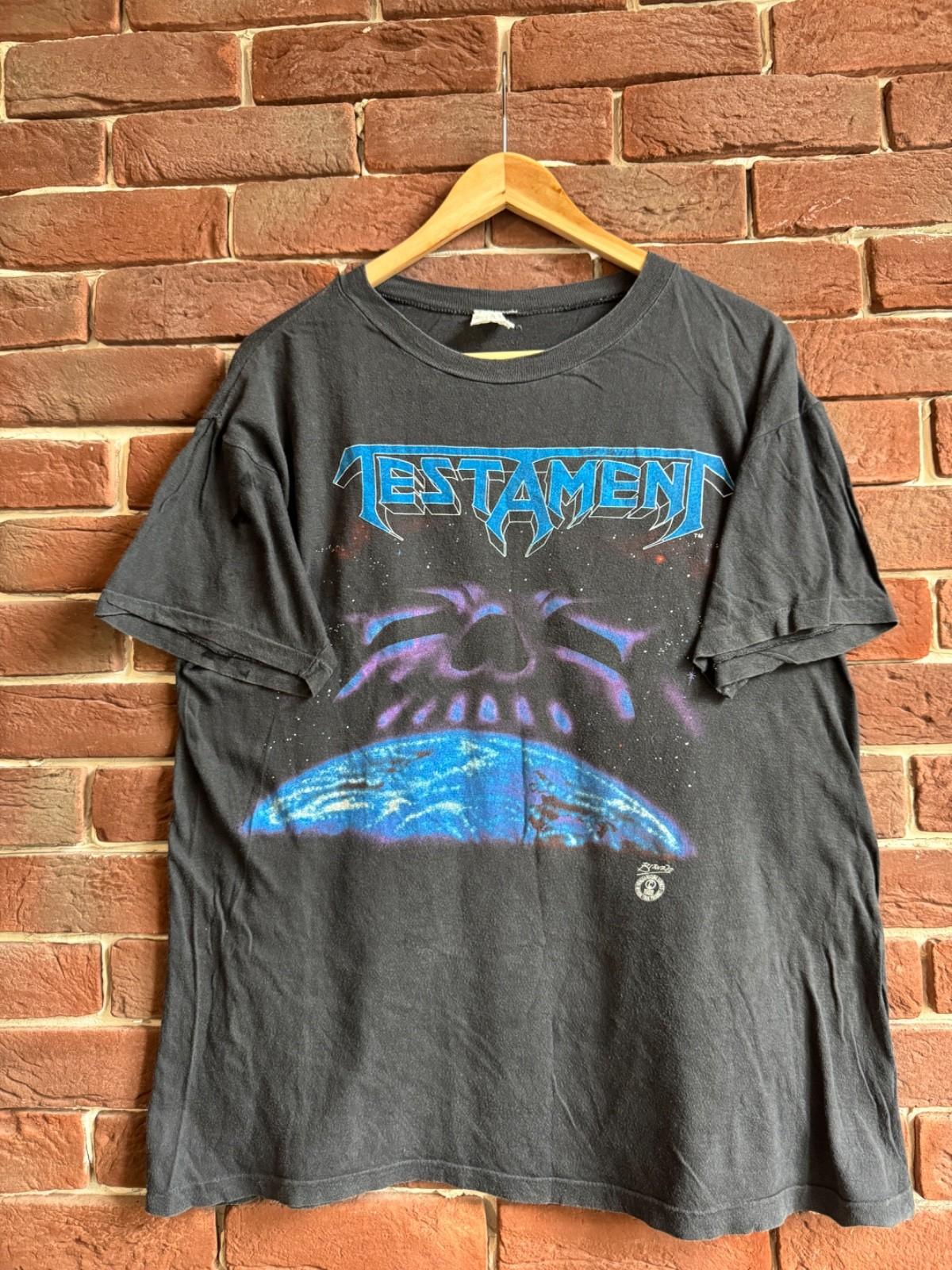 Vintage 1988 TESTAMENT Euro Tour Metal Band T Shirt Large black Unisex T-Shirt XXXXL