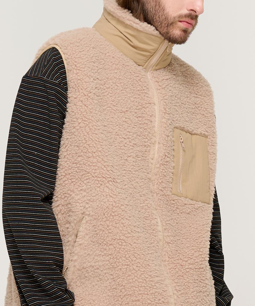 Cargobros Fleece Pocket Vest (Beige)
