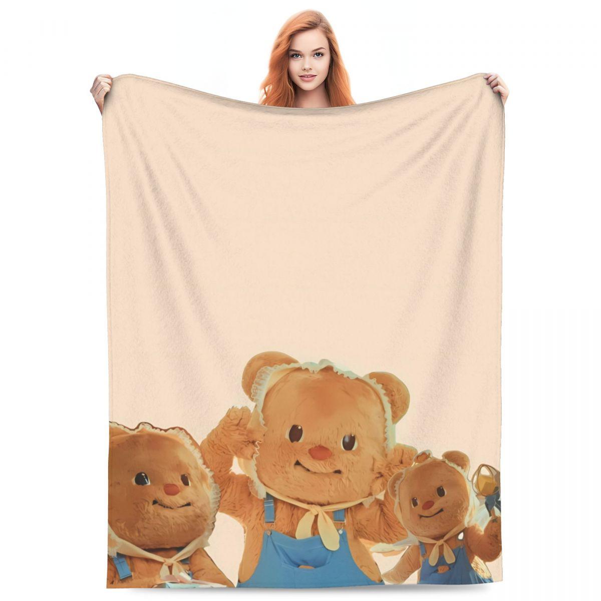 

ButterBear Cute Blankets Warm Soft Street Trend Plush Throw Blanket For Couch Bed Travel Flannel Bedspread Bed Cover 75x90cm