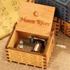 Theme Music Box Carved Wooden Hand Cranked Music Box Moon River La Vie En Rose Fly Me To The Moon Musical Valentine's Day Gift