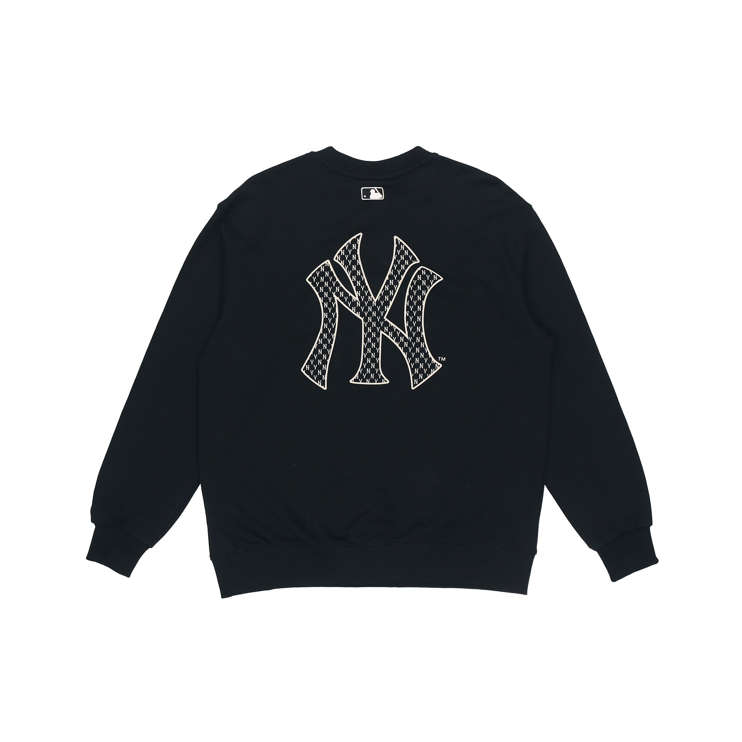 MLB Old Flower Sweatshirts Unisex Black Crew Neck Moderate Regular 3AMTM0114-50BKS S