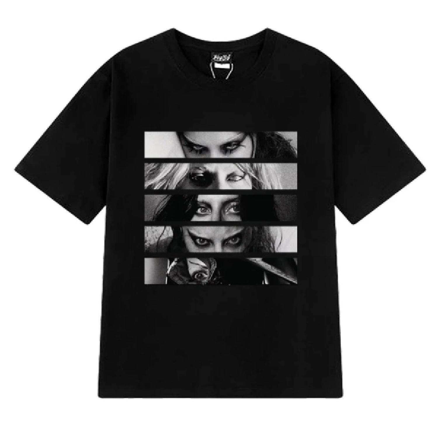 

Горячая Распродажа Футболка с графикой Lady Gaga и музыкой 90-х Унисекс готическая Оверсайз с коротким рукавом Мужская Женская черная 100% хлопок одежда XXXXXL чёрный