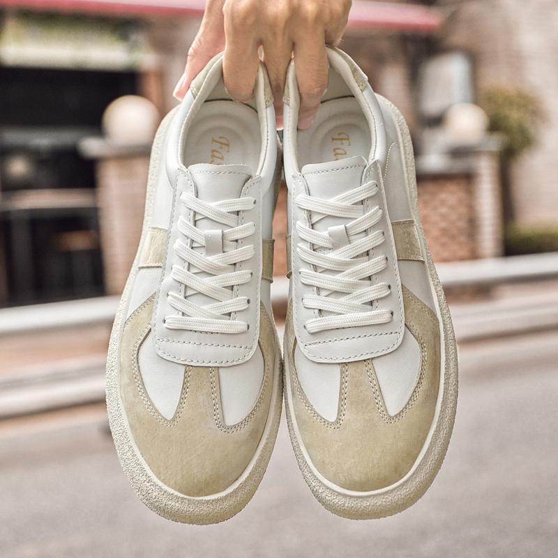 Fashion Classic Mens Casual Shoes New Genuine Leather Fashion Shoes Men Lace-Up Male Comfortable Driving Shoe All-match Mens Sneakers