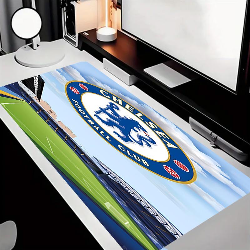 Премиум-коврик для мыши Chelsea FC с прошитыми краями, Нескользящая основа, Прочный резиновый материал, для рабочего стола и игр, Отличный подарок