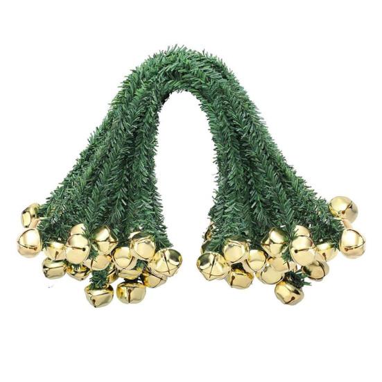Christmas Garland Ties with Bells Decorative Rope Straps for Wreaths Railings Stairs Flexible Faux Pine Needle Twist Ties Xmas Holiday Decor
