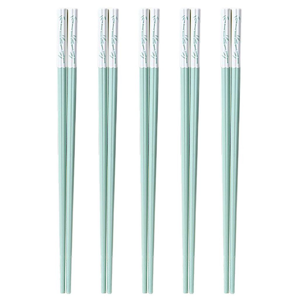 5/10Pairs New Blue White Non-Slip Chopsticks Korean Sushi Sticks Chopsticks Reusable Chinese Chopsticks Alloy Tableware Set