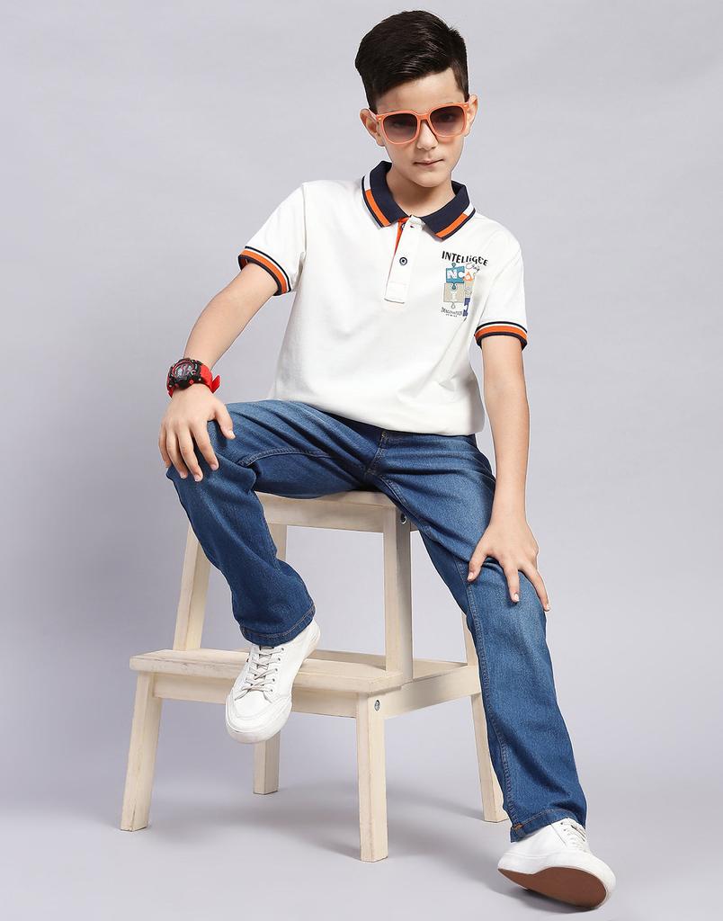 MONTE CARLO Boy Regular Fit White Tshirt
