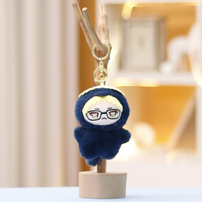

Cute Keychain Haikyuu Cartoon Boy Backpack Decorative Pendant Plush Doll Gift жёлтый