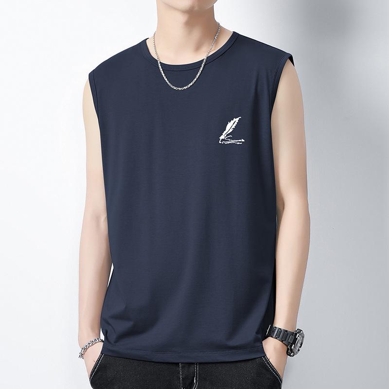 Мужская быстросохнущая майка из ледяного шелка - Прохладная, легкая, безрукавная фитнес-майка M королевский синий