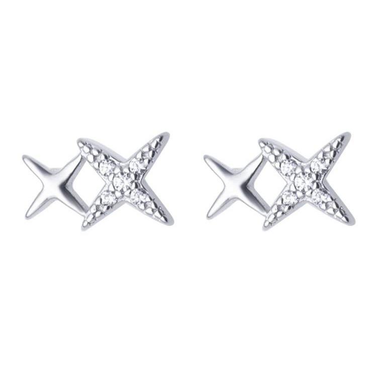 Stylish Stylish Piercing Zircon Stone Star Charm Party Wear Stud Earrings For Women Accessories B032Fashion Charm