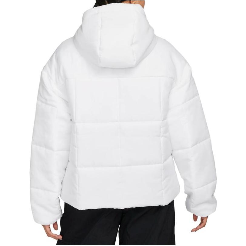 Nike Giacca con cappuccio larga Therma-Fit Stampa a lettere Cerniera Manica lunga Cappotto Giacche da donna Bianco FB7672-100