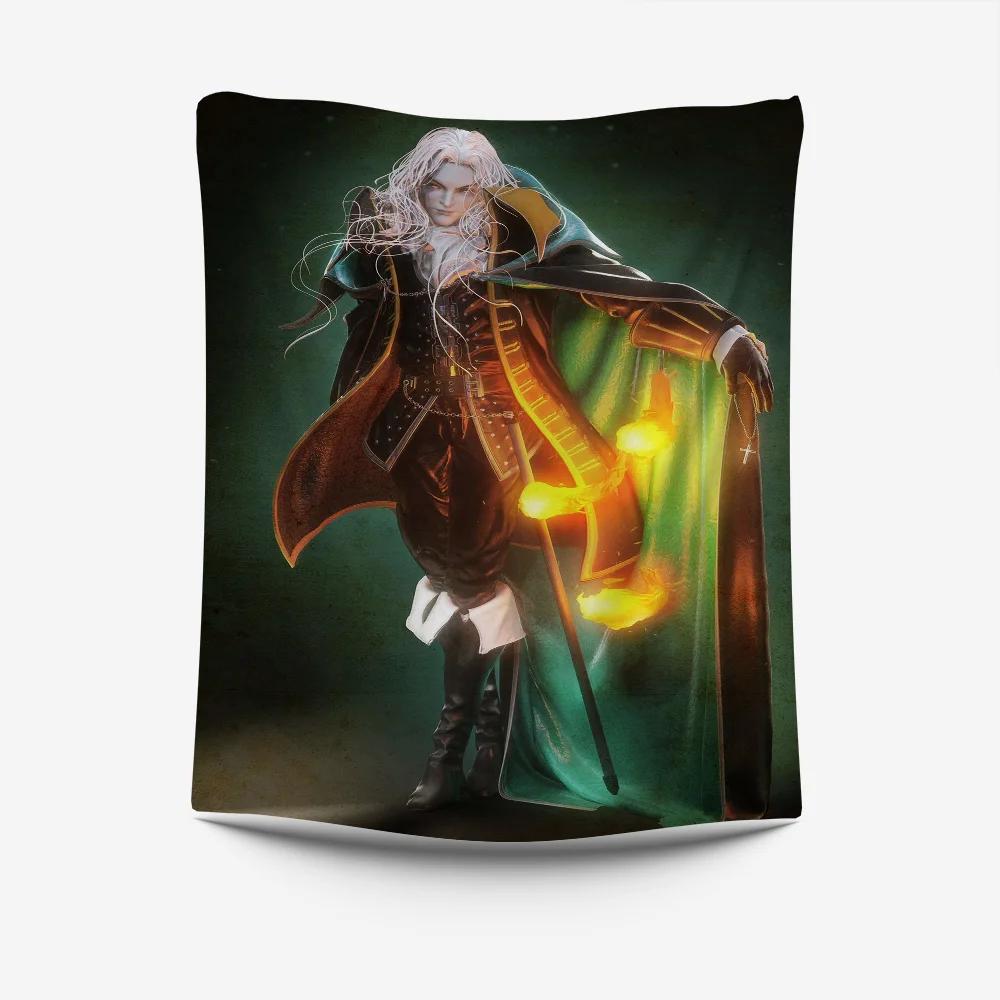 Dark Fantasy Warrior Tapestry  Intricate Mythical Design Perfect for Game Room or Man Cave Decor Large Wall Hanging Artwork