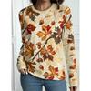 Women's Autumn and Winter 3D Printed Crew Neck Long Sleeve T-Shirt Fashion Versatile Trend Breathable Casual