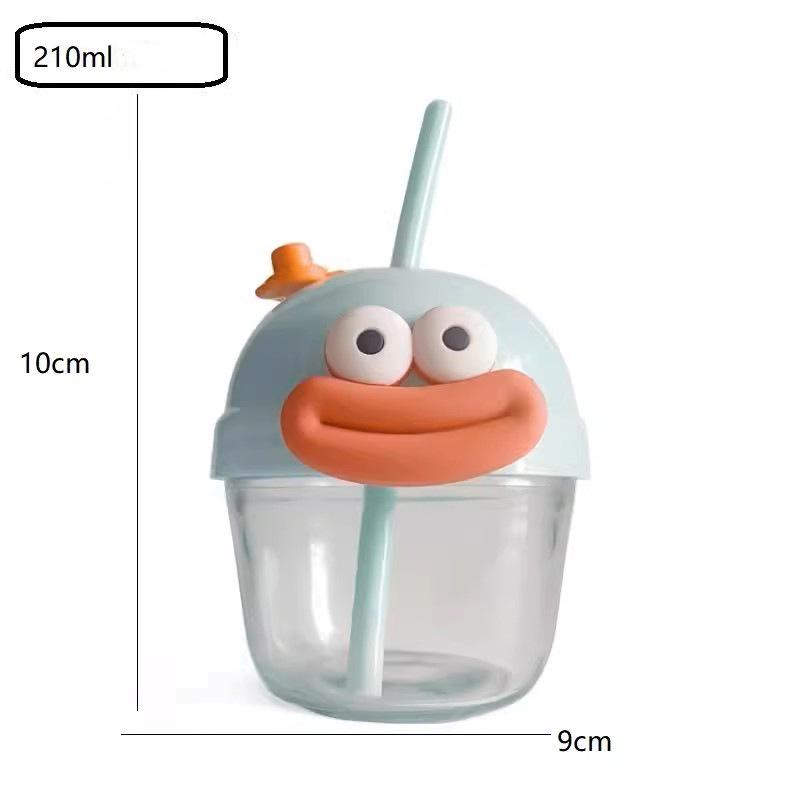 

Мультяшный Милый Мини Стакан для Воды 210 мл Стеклянный Стакан Чай с Молоком Йогурт Кофе Уродливый Милый Стакан для Воды 210ml синий