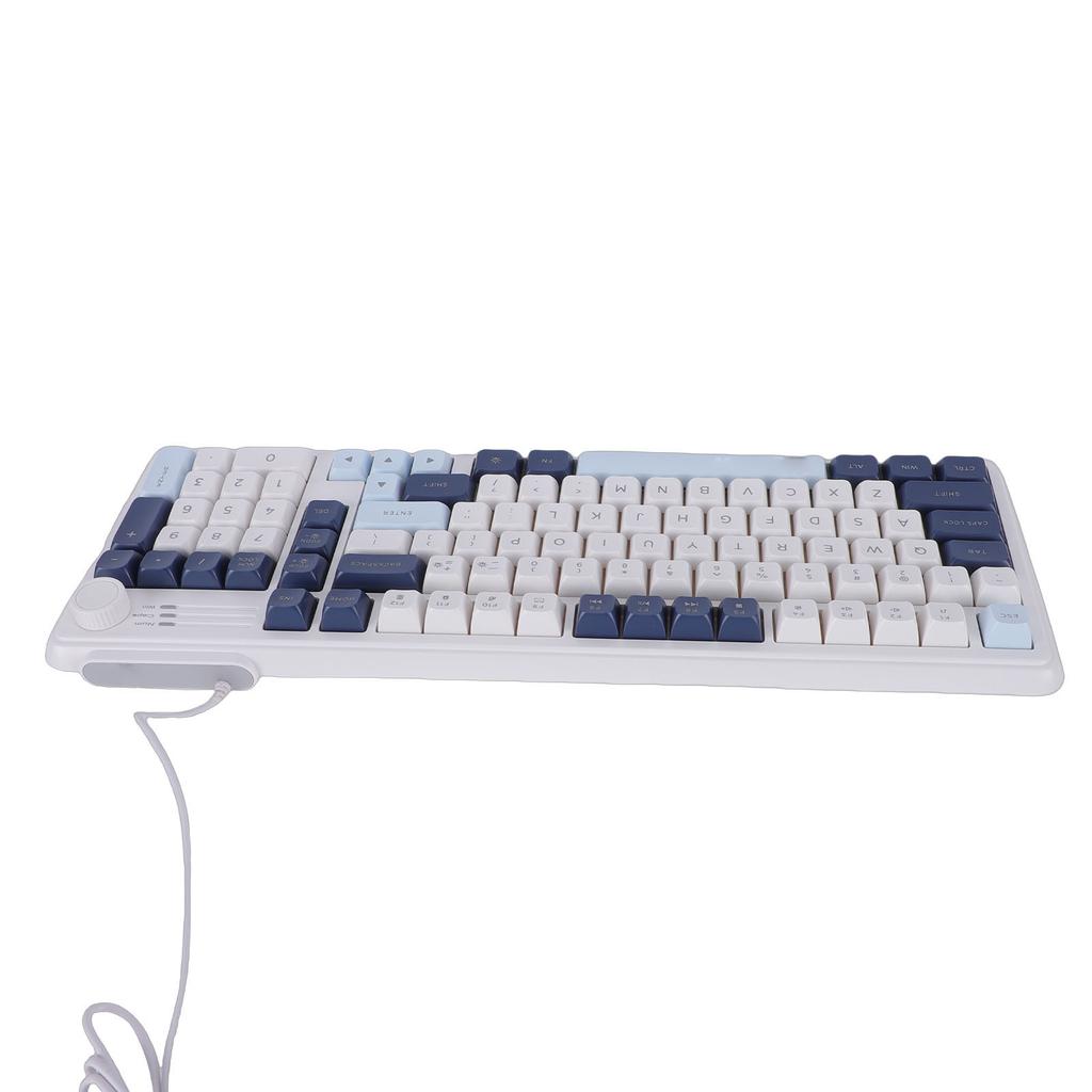 Wired Keyboard RGB Backlit USB Interface Gaming Keyboard with Knob Function for Computer