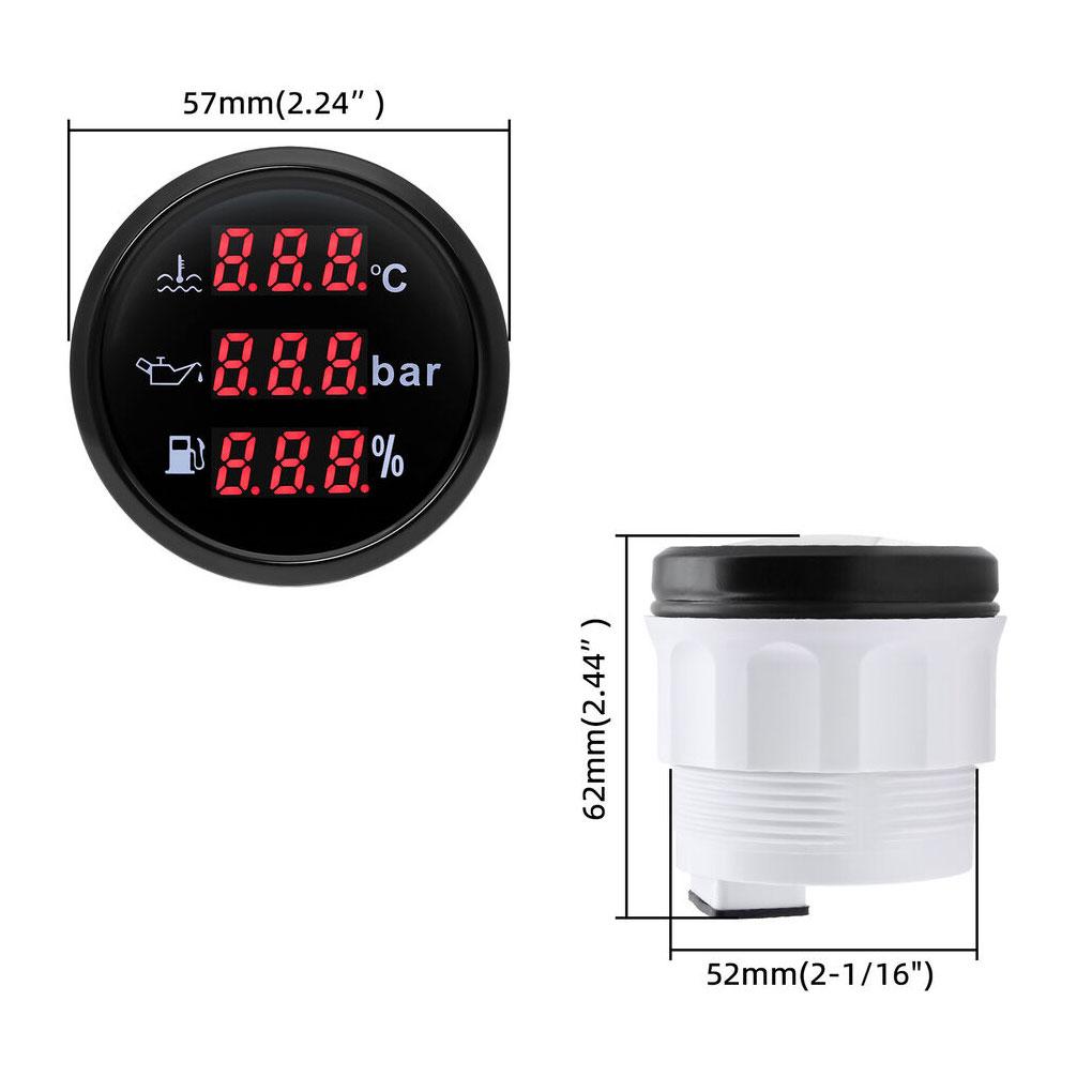 52MM 3 IN 1 Gauge Sensor Oil Pressure Gauge Gauge Oil Pressure For Boat Car ATV Accurate