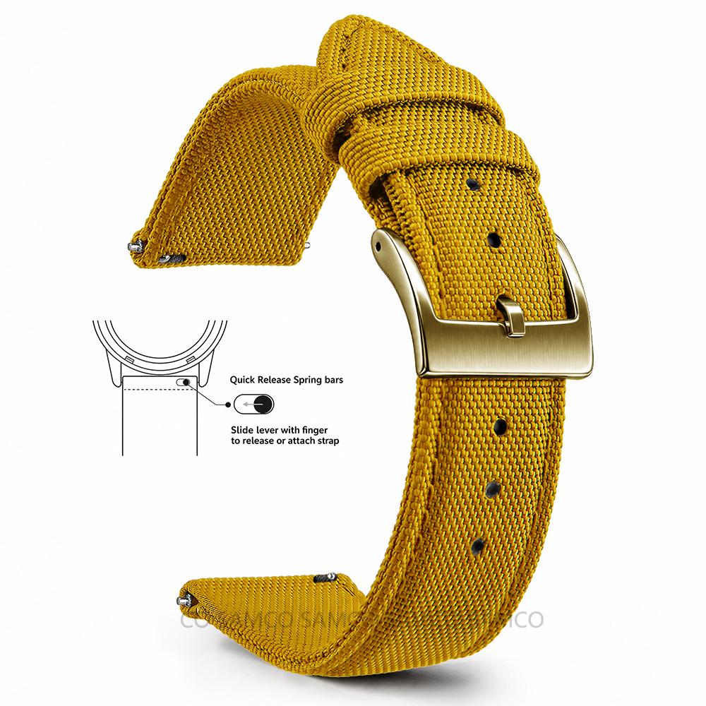 Superior Sailcloth European Watch Bands, Premium Nylon Watch Bands, 18mm 20mm 22mm Quick Release Watch Straps, for Men Women